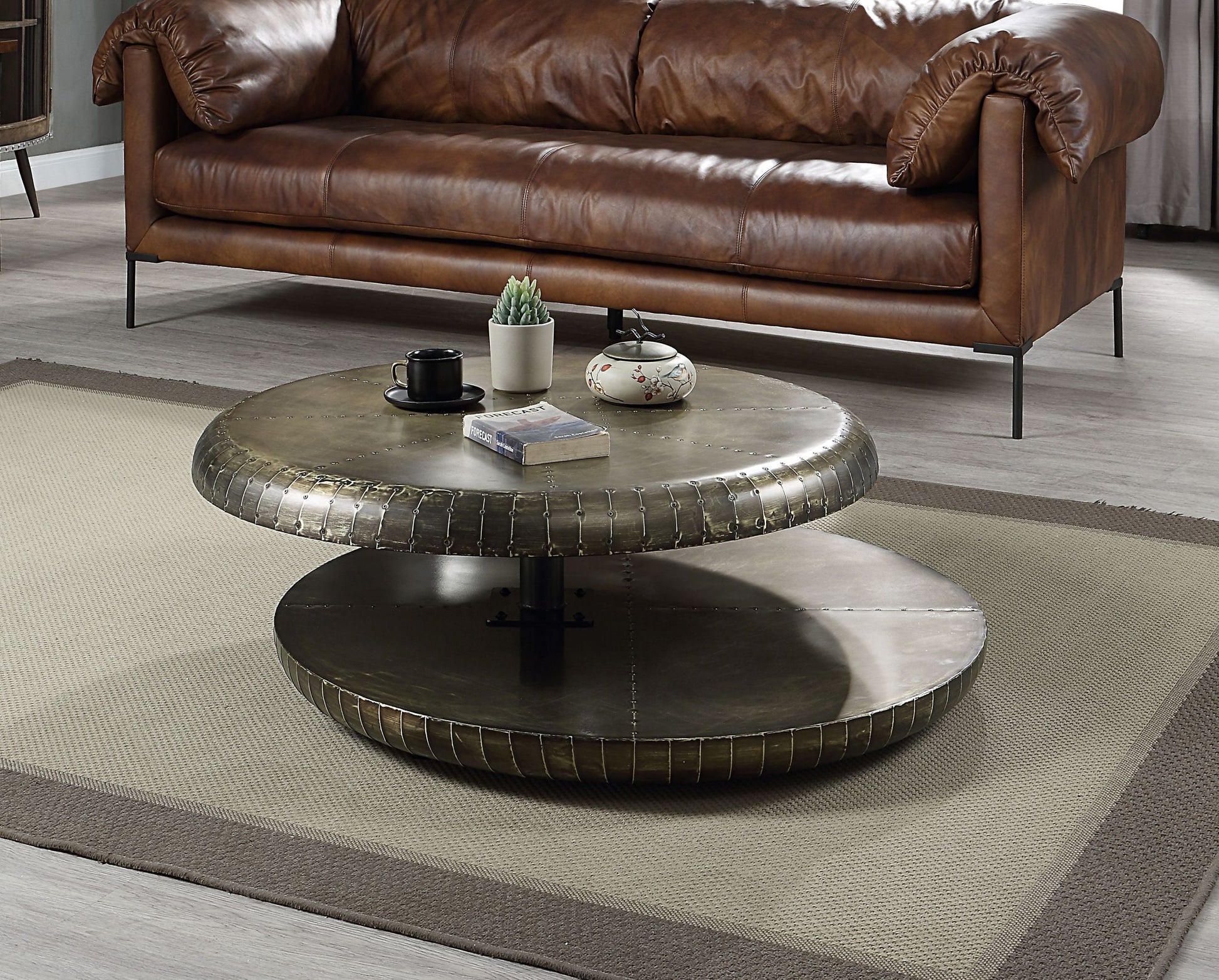 Brancaster Coffee Table, Bronze Aluminum Finish Lv02595 Bronze Wood Metal