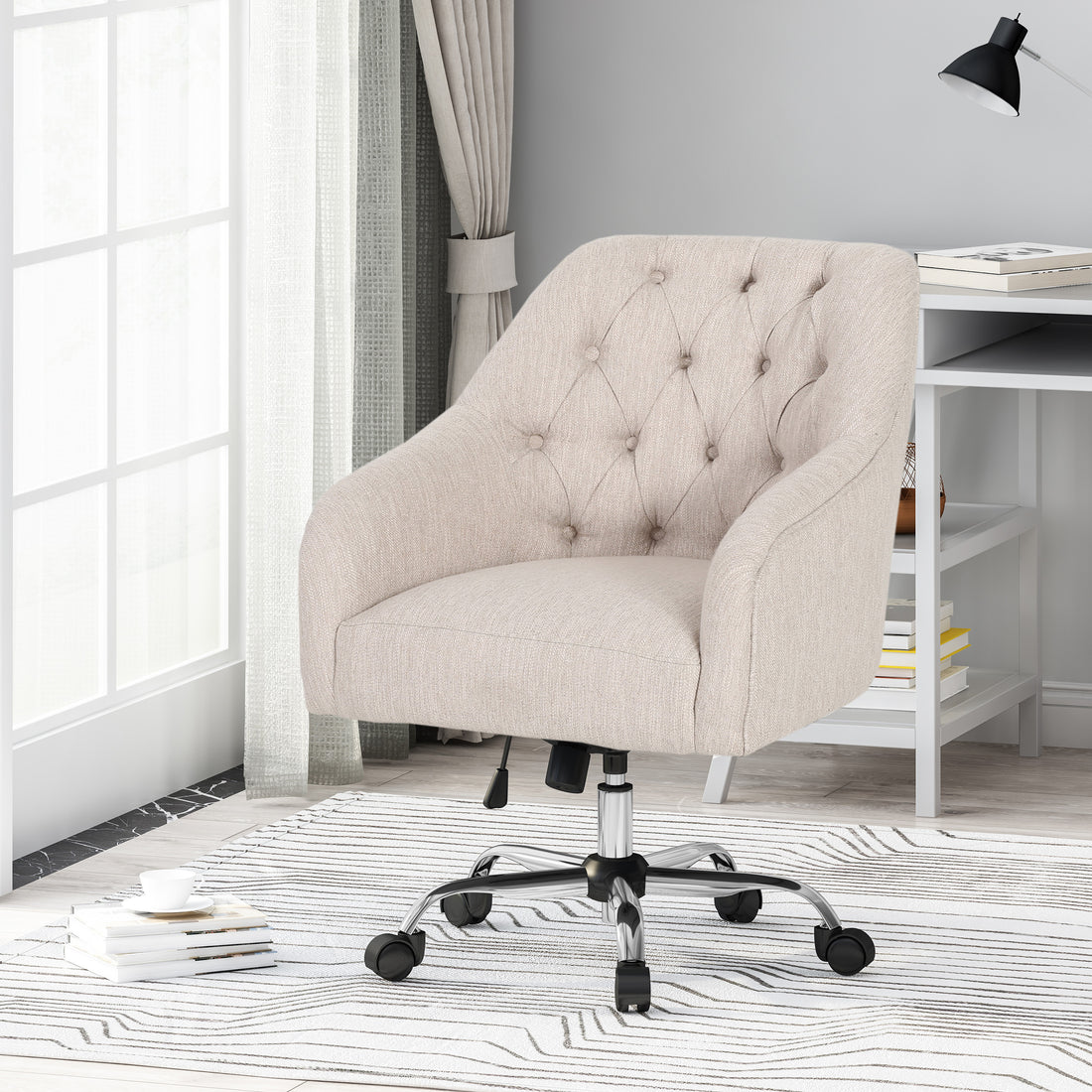 Office Chair Beige Fabric