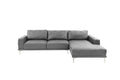 Left Facing Sofa, Right Facing Chaise Sectional Set Antique Grey Sleek Modern 2Pc Sectional W Pillows Antique Gray Faux Leather Primary Living Space Cushion Back Classic,Contemporary,Modern L Shaped Pine Metal 5 Seat