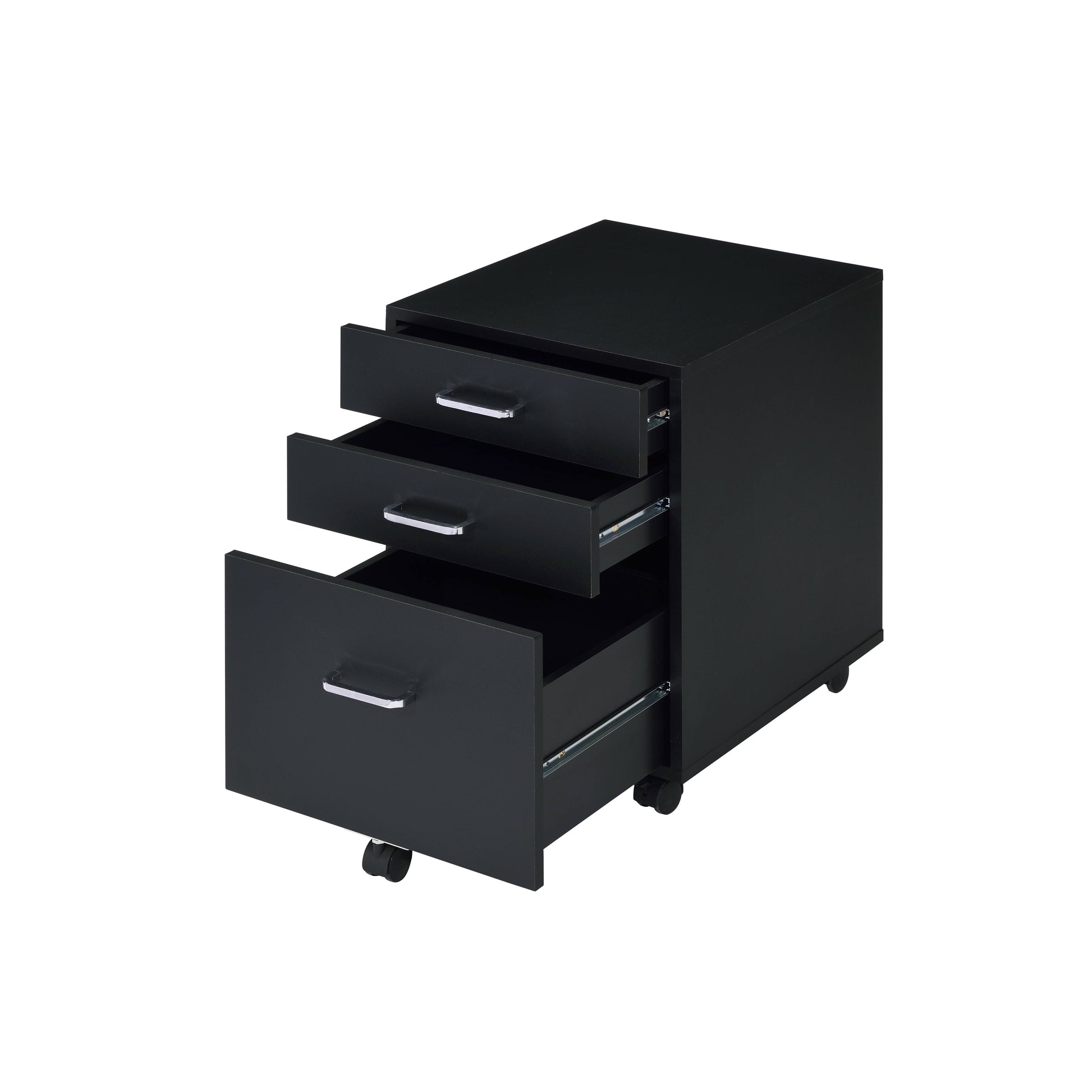 Tennos Black & Chrome Finish Cabinet Black Metal,Synthetic Wood