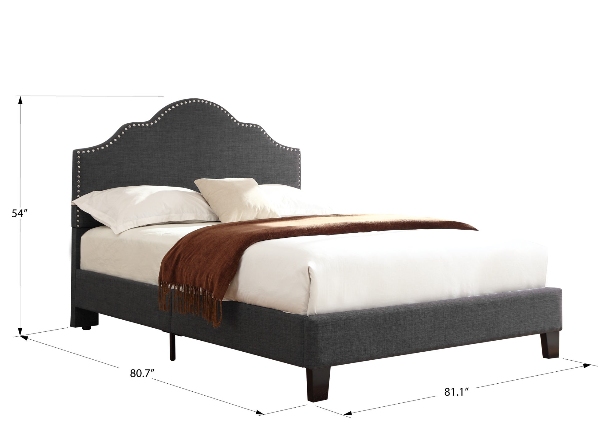 Kopa Gray King Upholstered Bed King Gray Foam Solid Wood