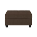 Modern Living Room 1Pc Storage Ottoman Tufted Top Brown Fabric Upholstery Solid Wood Furniture Chocolate Microfiber Wood Primary Living Space Modern Rectangle With Storage Solid Wood