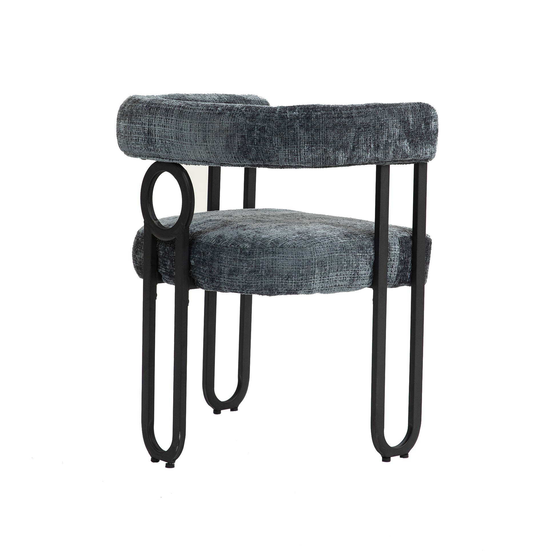 Coolmore Contemporary Designed Chenille Fabric Upholstered Accent Dining Chair Barrel Side Chairs Kitchen Armchair For Living Room Set Of 1 Gray Chenille Gray Primary Living Space Foam Chenille