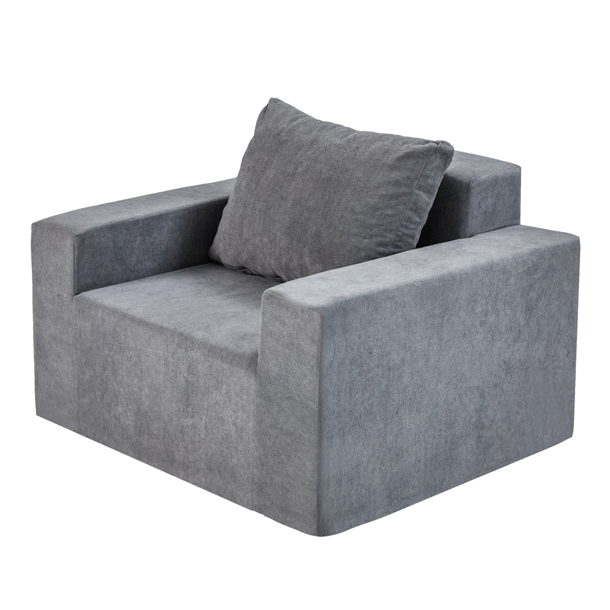 Sofa In A Box Foam Sofa Couch With Pillow, Bean Bag Chairs For Adults Stuffed High Density Foam, Large Bean Bag Sofa For Living Room Bedroom Gaming Room Plain Grey Primary Living Space Medium Soft Medium Duty American Design,European Square Arms Foam