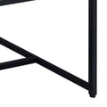Weathered Oak And Black Rectangle Coffee Table Black Brown Primary Living Space Industrial Oak Rectangular Wood Metal Sled