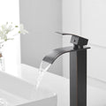 Oil Rubbed Bronze Waterfall Single Handle Low Arc Bathroom Faucet With Drain Oil Rubbed Bronze Brass