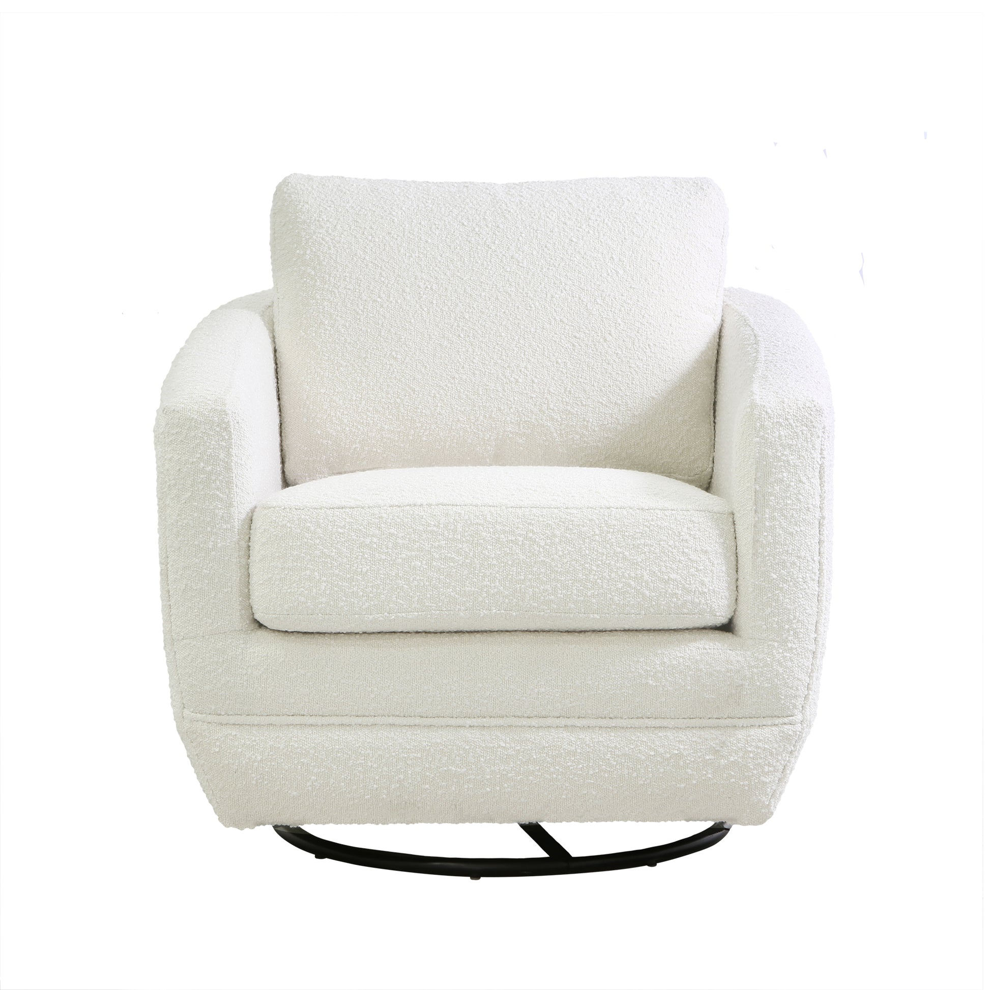 Gogh Swivel Chair In Cream Boucle Cream Fabric