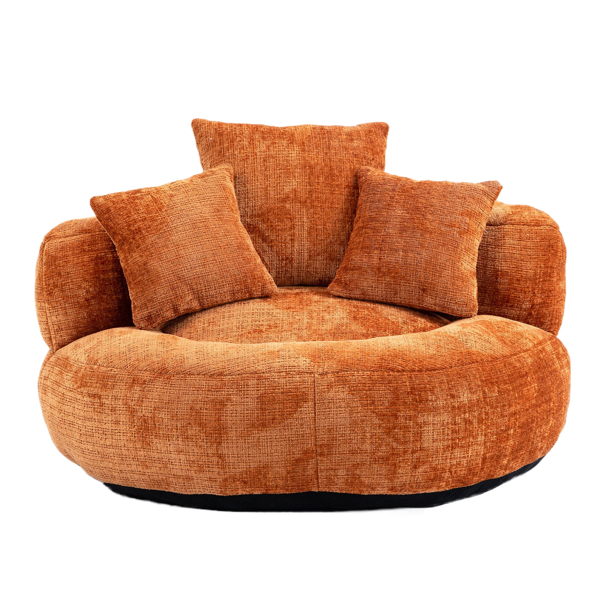 Coolmore Lazy Sofa Durable Comfort Lounger High Back Bean Bag Chair Couch With Three Pillows For Adults And Kids, Indoor & Outdoor, Single Gaming Sofa Chair For Bedroom,Office Orange Chenille Orange Foam Chenille 1 Seat