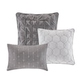 7 Piece Printed Seersucker Comforter Set Grey Cal King California King Grey Polyester