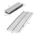 Portable Portable Wheelchair Ramp For Home, Threshold Handicap Ramp 10' Silver Aluminum