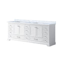 White Double Bath Vanity 84 In. W X 22 In. D, With Cultured Marble Top White Plywood Wood