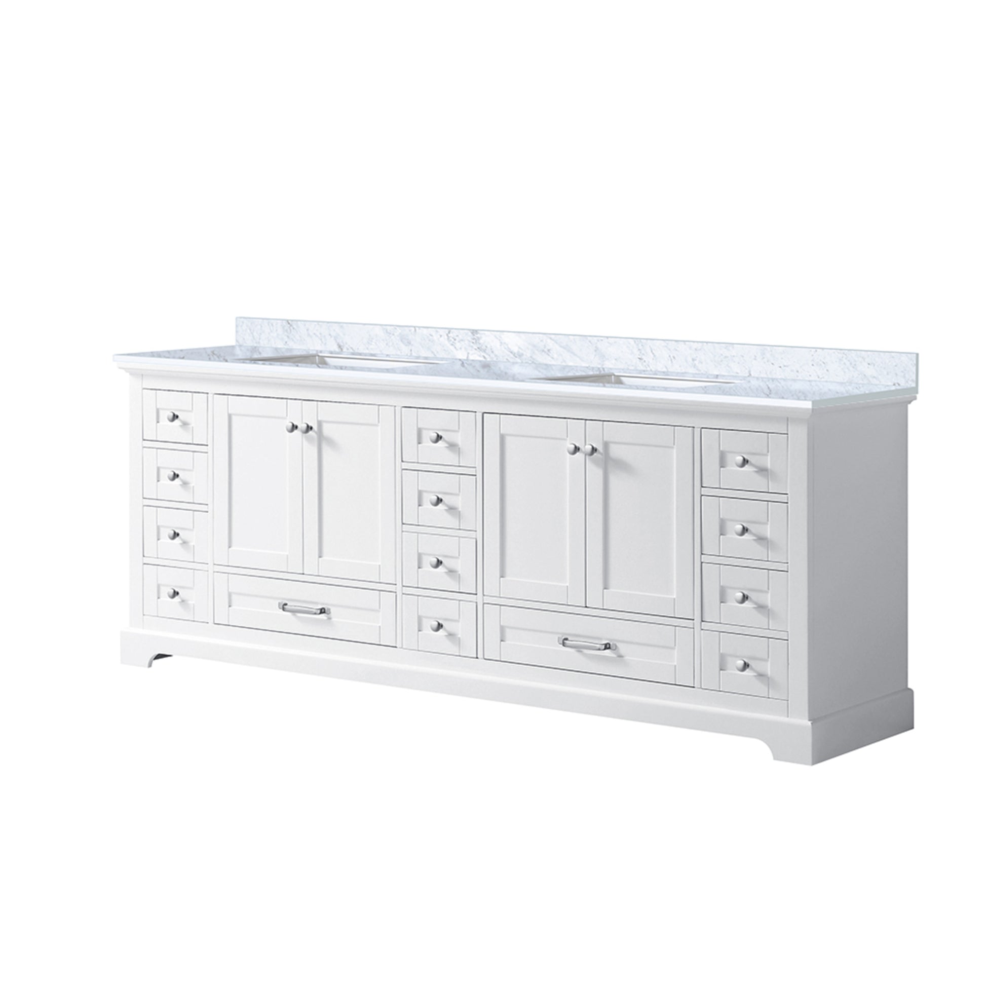 White Double Bath Vanity 84 In. W X 22 In. D, With Cultured Marble Top White Plywood Wood
