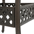 Outdoor Expandable Aluminum Dining Table, Hammered Bronze Finish Bronze Aluminium