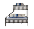 Caius Gunmetal Finish Twin Xl Queen Bunk Bed Gunmetal Metal