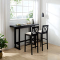 Bar Table, Extra Long Entryway Table For Entryway, Hallway, Living Room, Foyer, Corridor, Rectangular Wood High Top Kitchen Dining Table, Black Matt Black Solid Wood Mdf