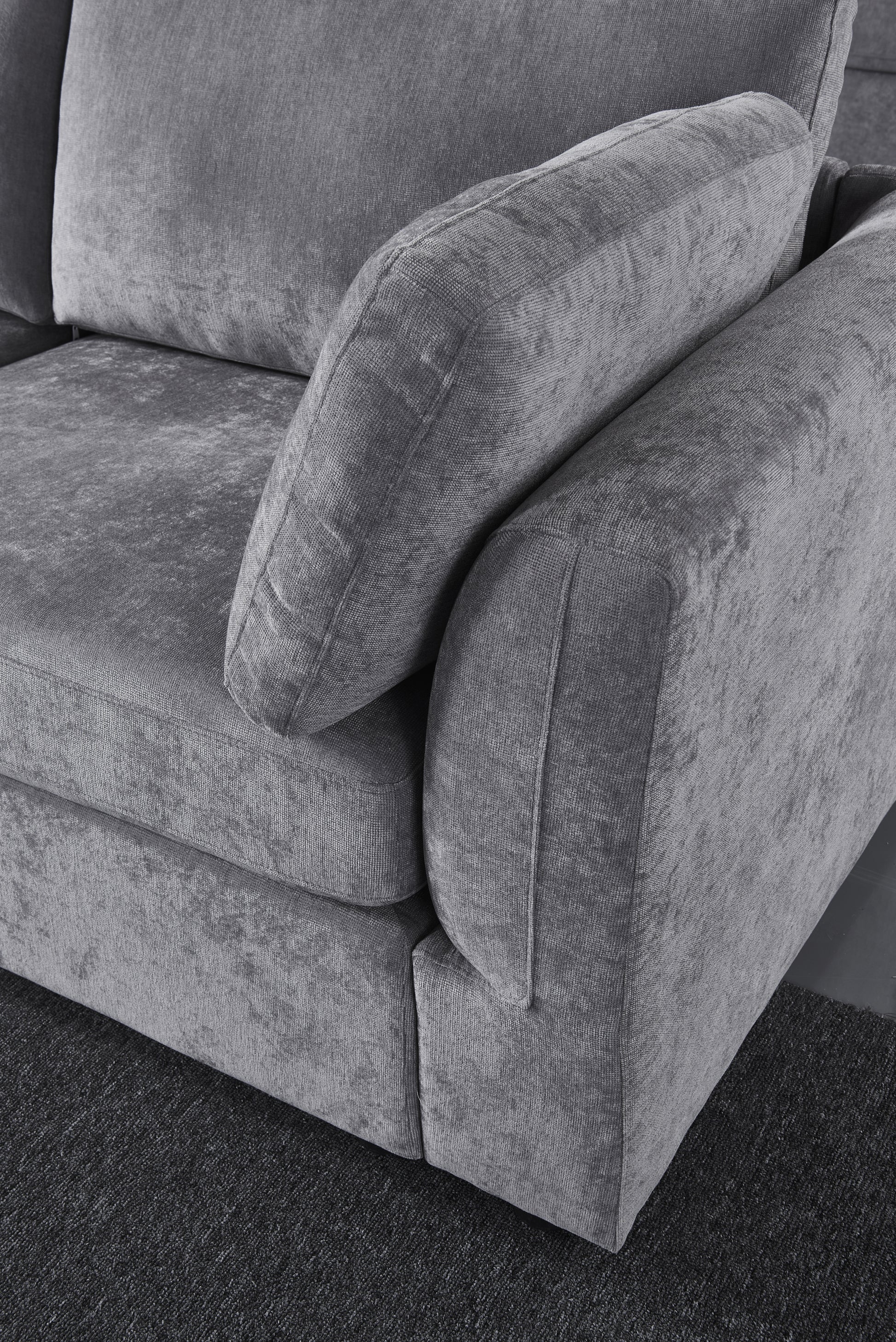 Modular Sofa Grey Chenille Fabric, Simple And Grand, The Seat And Back Is Very Soft. This Is Also A Knock Down Sofa Grey Brown Chenille Wood Primary Living Space Medium Firm Light Duty Victorian Rectangle Acacia Rolled Arms Chenille 3 Seat