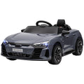 Aosom Kids Ride On Car, 12V Licensed Audi Rs E Tron Gt 3.1 Mph Electric Car For Kids, Ride On Toy For Boys And Girls With Remote Control, 4 Wheels With Suspension, Horn, Music, Lights, Gray Gray Plastic