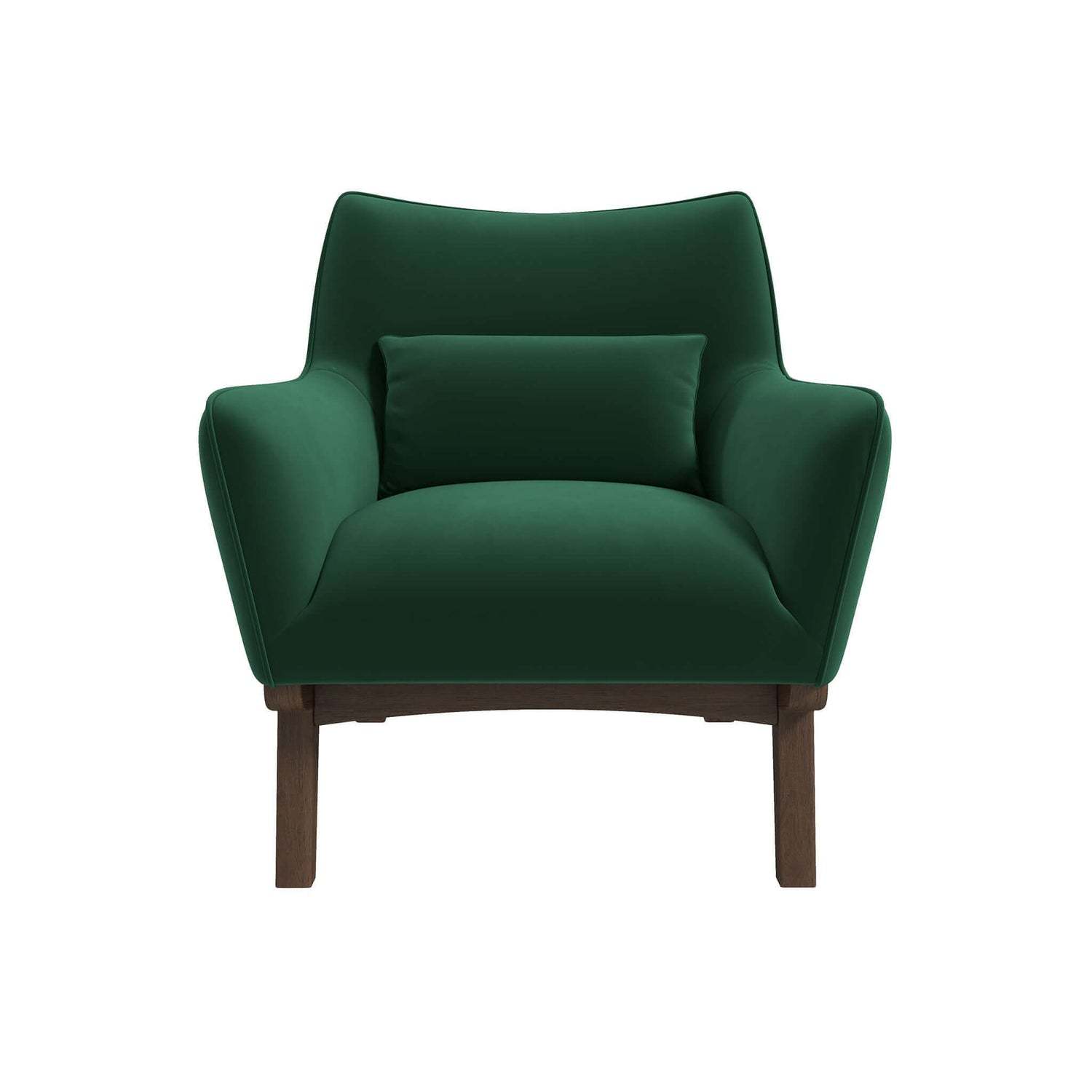 Brayden Mid Century Moder Armchair Green Velvet