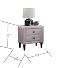 Light Pink Color Velvet Gorgeous 1Pc Nightstand Bedside Table 2X Drawers Bedroom Furniture Sleek Design Tempered Legs Light Pink 2 Drawers Bedroom Bedside Cabinet Classic,Contemporary,Glam,Modern Storage Velvet