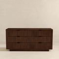 Lola Mid Century Modern Walnut Dresser With 6 Drawers Dark Brown,Wood Brown Bedroom Mid Century Modern Solid Wood