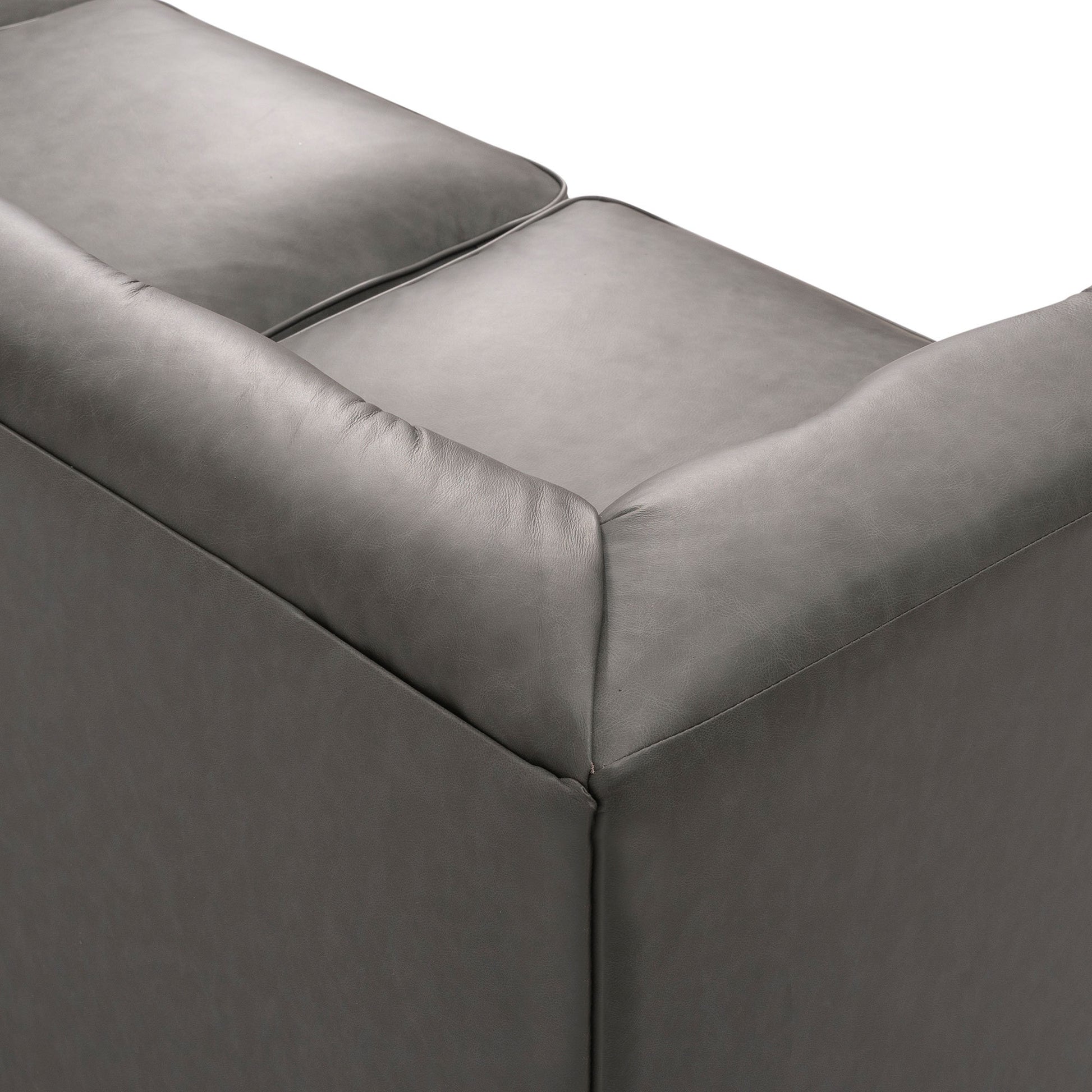 92.52 Inch Genuine Leather Couch 3 Seater Sofa With Tufted Back,Grain Leather Couch With Feather,Down Topper On Seating Surfaces Sofa For Living Room, Comfy Sofa Couch With Extra Deep Seats,Graphite Natural Graphite Genuine Leather 3 Seat