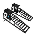 Hydraulic Car Ramps, 2 Pack Car Ramp High Lift, 11000Lbs Automotive Truck Cars Service Ramps, Low Profile Oil Change Ramps With Support Jack For Car Truck Trailer Garage Repair Black Black