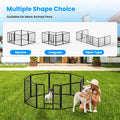 Dog Playpen Outdoor, Portable Dog Playpen For Yard, Travel, Camping, 24 Inch 8 Panels Heavy Duty Dog Pen For Puppies Small Dogs, Black Black Metal