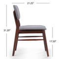 Chair Set Of 2 Light Gray Fabric