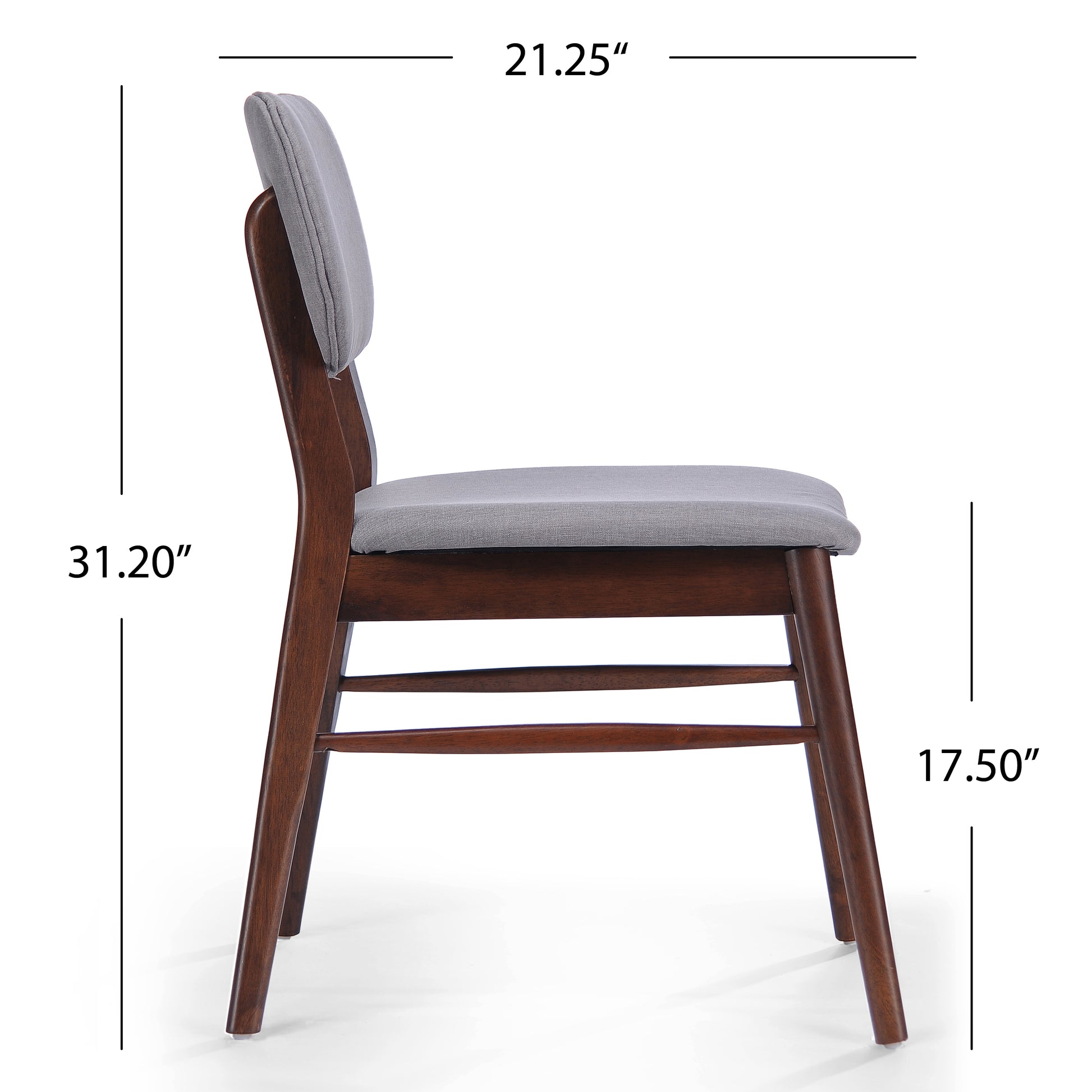 Chair Set Of 2 Light Gray Fabric