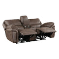 Plush Modern Living Room Sofa Set 2Pc Power Reclining Sofa And Loveseat Brown Microfiber Upholstery Usb Port Solid Wood Frame Furniture Brown Microfiber Wood Primary Living Space Modern Plywood,Solid Wood 5 Seat