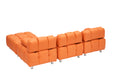 A 90.60 Inch Technology Cloth Orange Sofa, Waterproof, Stain And Cat Scratch Resistant, Can Comfortably Sit In The Apartment Bedroom Without Taking Up Space. Orange Polyester Blend 4 Seat