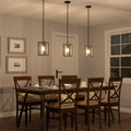 1 Light Steel Lantern Dimmable Farmhouse Pendant Ul Certified Walnut Ceiling Lights Steel Metal