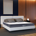 14 In. Hybrid Plush Queen Size Foam Mattress, Soft Polyester Knit Cover, Multi Layer Foam Mattress, White Gray Grey White Bedroom Contemporary Foam Polyester Queen