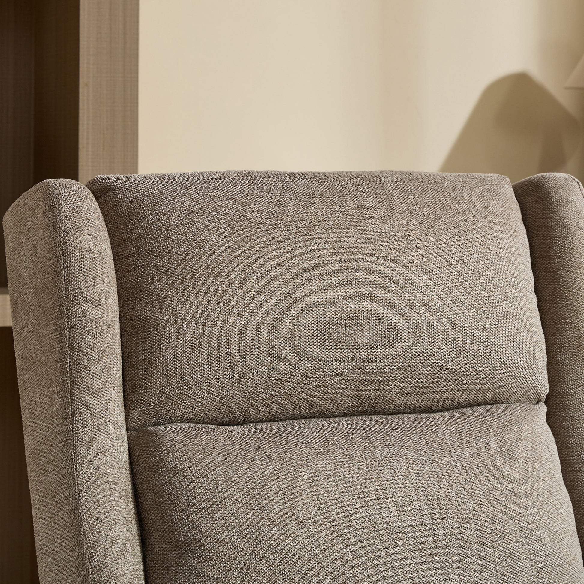 26.18" Wide Modern Accent Chair,Polyester Blend High Back Reading Chair ,Upholstered Armchair Club Chair,Single Sofa With Wood Legs For Living Room,Bedroom,Reading Room,Office,Taupe Taupe Foam