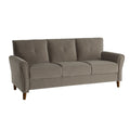 Brown Velvet Upholstery 1Pc Comfort Sofa Plush Seatbacks Tufted Detail Solid Wood Frame Modern Living Room Furniture Brown Velvet Wood Modern Flared Arms Solid Wood 3 Seat