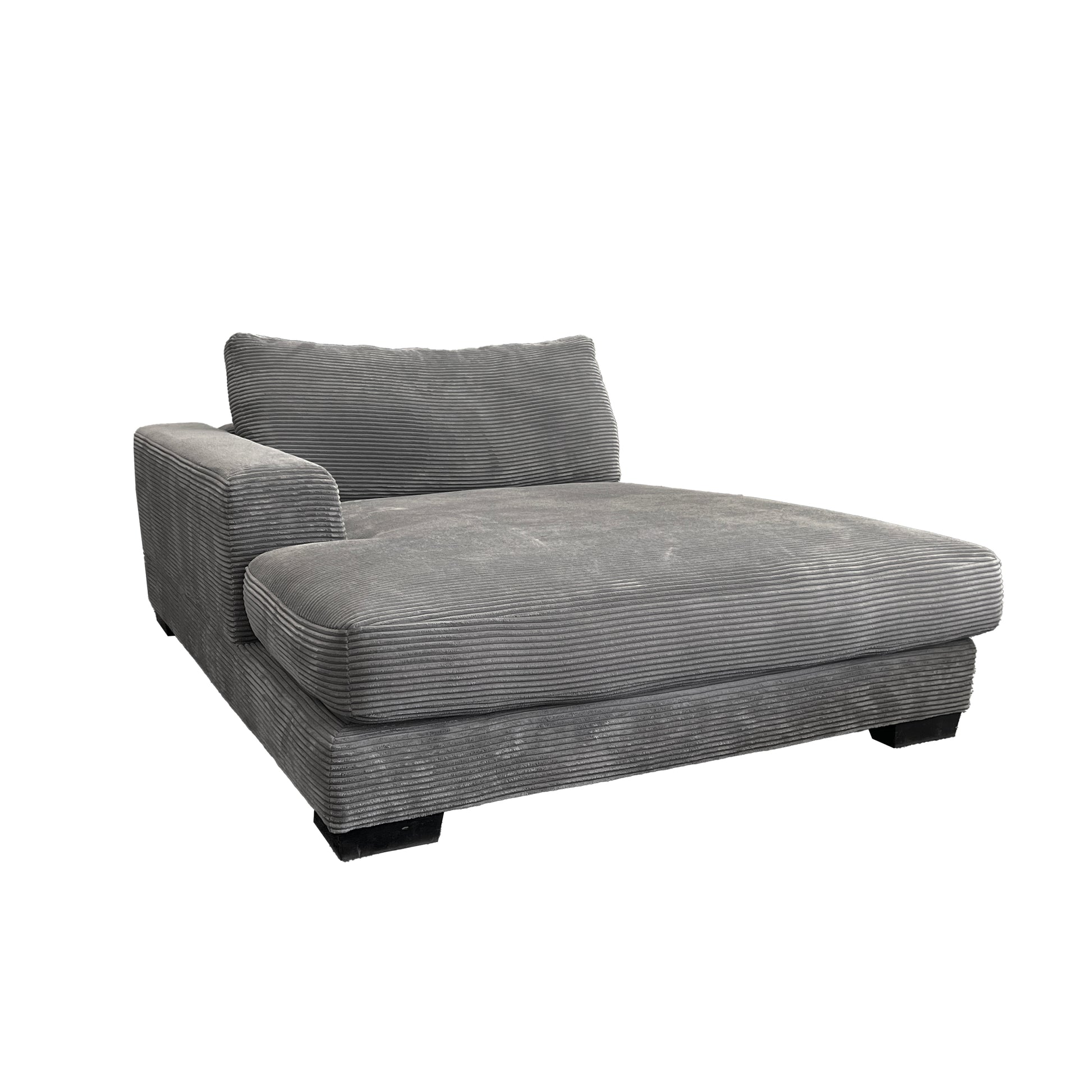 Bella Grey Corduroy U Shaped 3 Piece Sectional Grey Wood Corduroy 5 Seat