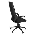 Office Chair, Adjustable Height, Swivel, Ergonomic, Armrests, Computer Desk, Work, Black Fabric, Black Metal, Contemporary, Modern Black Foam Polyester