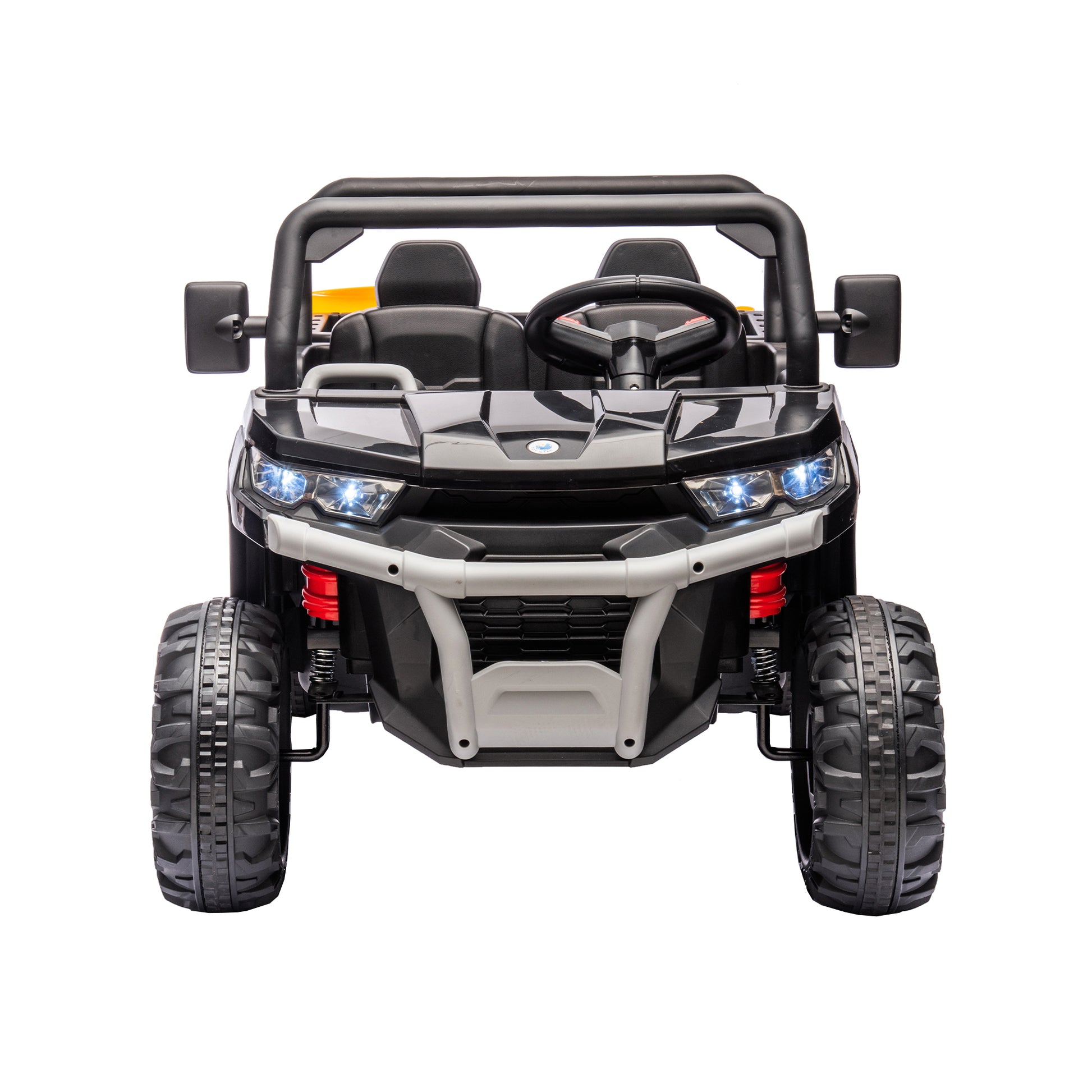 24V Ride On Truck 2 Seater Ride On Utv With 2X200W Motor Ride On Dump Truck With Dump Bed Shovel Ride On Car With Remote Control Electric Vehicle With Non Slip Tyre For Boys Girls Black Plastic