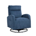 Jiada Upholstered Swivel Glider.Flannel Fabric.Rocking Chair For Nursery In Navy Blue.Modern Style One Left Bag Navy Blue Primary Living Space Foam Fabric Metal
