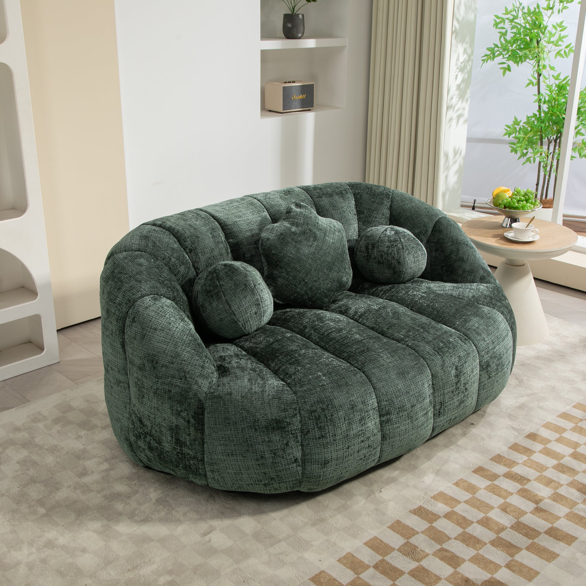 Coolmore Bean Bag Sofa Lazy Sofa Durable Comfort Lounger High Back Bean Bag Chair Couch For Adults And Kids, Indoor & Outdoor, Accent Floor Soft Lounge Chair Emerald Chenille Emerald Primary Living