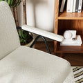 Fx P91 Wt Sofa Chair Modern White Accent Chair With Metal Frame Stylish Upholstered Single Sofa, Perfect For Living Room, Bedroom, And Office Decor Temu Suitable White Linen