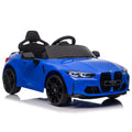 Bmw M4 12V Kids Ride On Toy Car 2.4G W Parents Remote Control,Three Speed Adjustable,Power Display, Usb,Mp3 ,Bluetooth,Led Light,Story,A Handle With Wheels And A Pull, Easy To Carry Blue