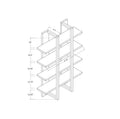 Stylish Modern White & Weathered White Bookcase Four Spacious Shelves, Open Rectangular Base White Light Oak Mdf