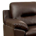 Contemporary Sofa Inwith Tufted Back, Brown Brown Leather