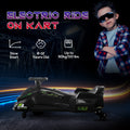 Aosom 12V Electric Go Kart, 5 Mph Drifting Car, Battery Powered Ride On Toy Outdoor With Slow Start, Music, Colorful Lights, For 8 12 Years Old, Black Black Iron Plastic