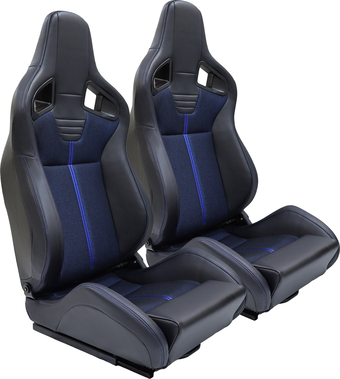 Racing Seatbucket Seats Acacia Wood,Black Blue Memory Foam Vinyl