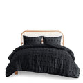 Clip Jacquard Comforter Set Full Queen Full Black Polyester