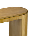 Curved Design Console Table With Unique Vertical Stripe Design ,Suitable For Living Room,Study And Entrance Natural Pine