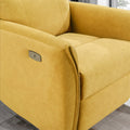 Asheville Dark Yellow Suede Recliner Chair Dark Yellow,Yellow Suede Cushion Back Mid Century Modern Push Button Suede