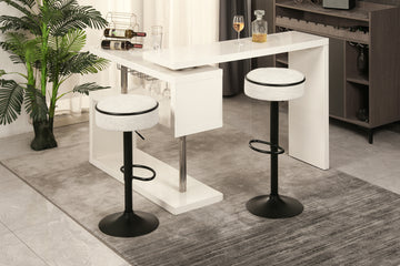 Round Storage Bar Stool Set Of 2, Off White Linen Height Adjustable Barstool, 360 Counter Height Swivel Stool, Armless Bar Chair With Metal Frame For Kitchen Counter Dining Living Room Off White Set Of 2 Foam Linen